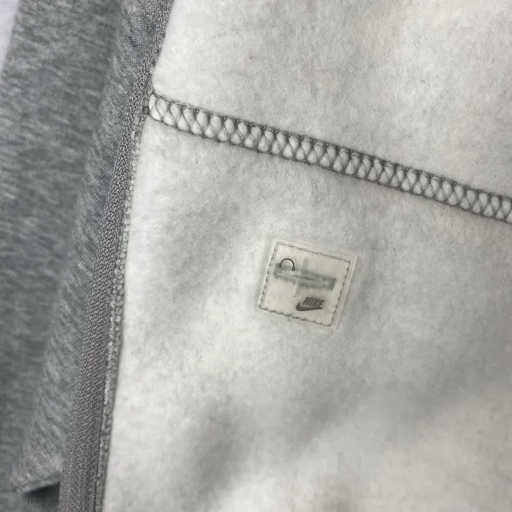 Nike Sportswear Varsity Spellout Full Zip Hoodie Gray Men's L Embroidered Y2K
